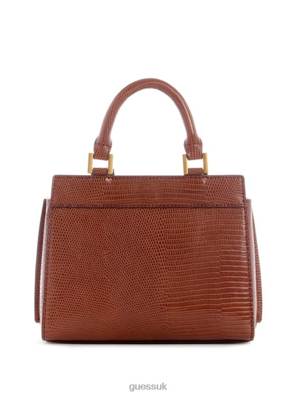 GUESS Women Katey Lizard Mini Satchel Cognac Bags V28V63260