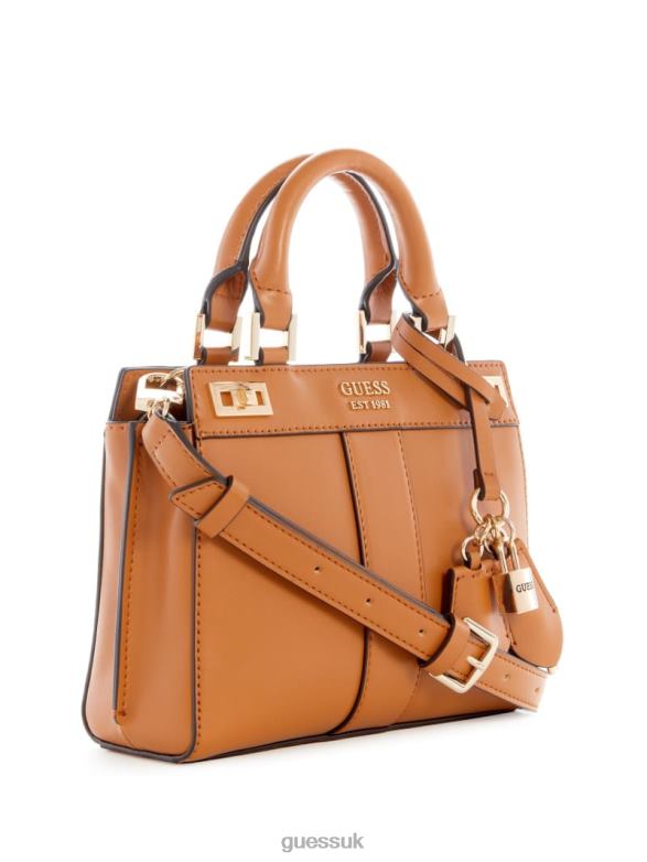 GUESS Women Katey Mini Satchel Cognac Bags V28V62816