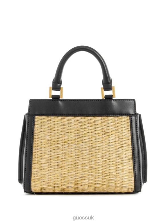 GUESS Women Katey Straw Mini Satchel Night Blue Bags V28V62984