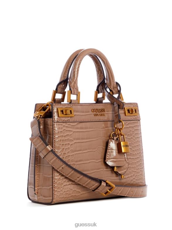 GUESS Women Katie Mini Croc Satchel Lily Green Bags V28V63285