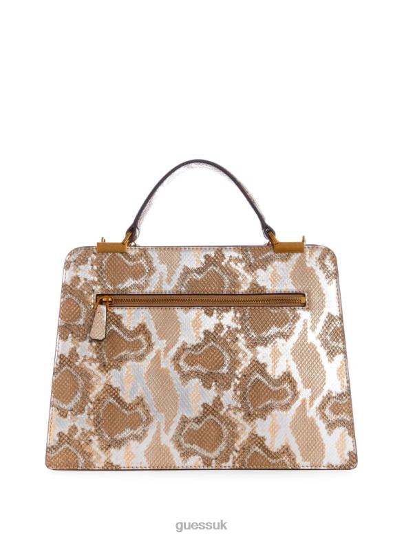 GUESS Women Kristle Python Girlfriend Satchel Sunburst Bags V28V63303