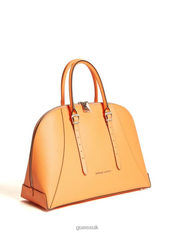 GUESS Women Lady Luxe Dome Satchel Orange Bags V28V63282