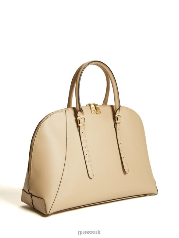 GUESS Women Lady Luxe Dome Satchel Taupe Bags V28V63267