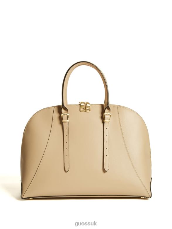 GUESS Women Lady Luxe Dome Satchel Taupe Bags V28V63267