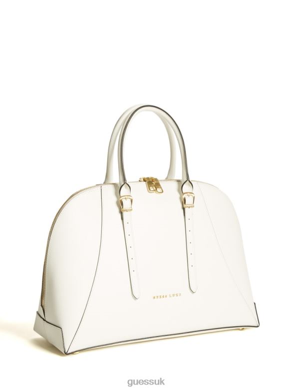 GUESS Women Lady Luxe Dome Satchel White Multi Bags V28V63289