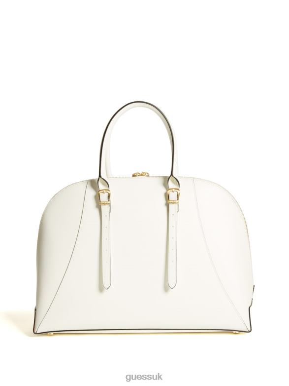 GUESS Women Lady Luxe Dome Satchel White Multi Bags V28V63289