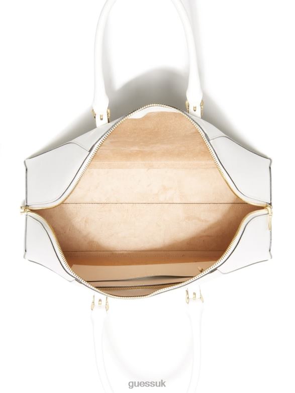 GUESS Women Lady Luxe Dome Satchel White Multi Bags V28V63289