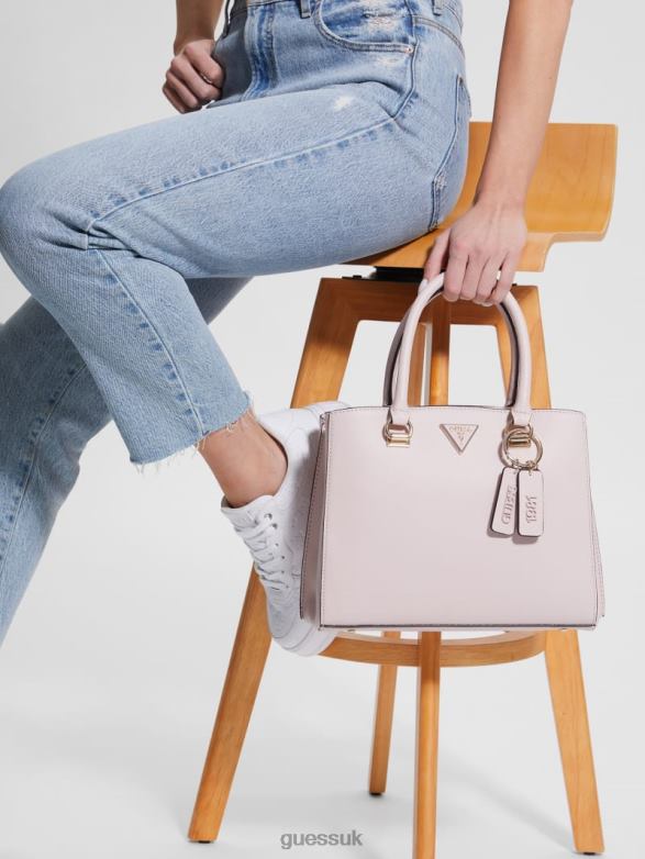GUESS Women Noelle Girlfriend Satchel Light Rose Bags V28V62830