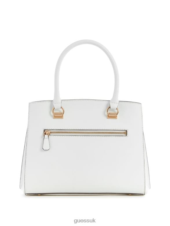 GUESS Women Noelle Girlfriend Satchel White Multi Bags V28V62855