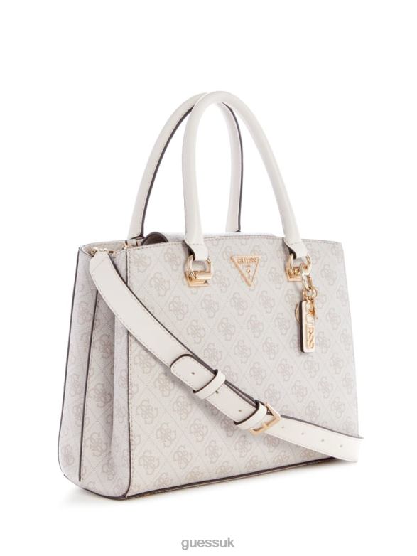GUESS Women Noelle Quattro G Girlfriend Satchel Dove Logo Bags V28V62880