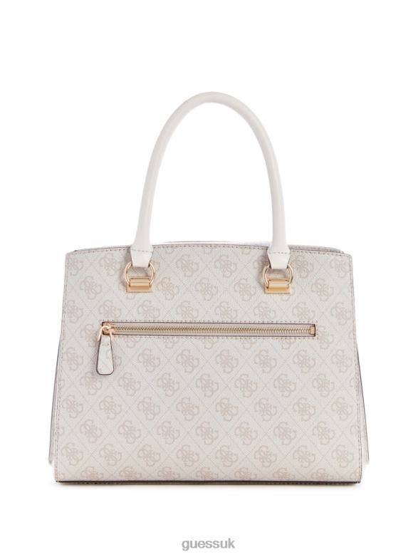 GUESS Women Noelle Quattro G Girlfriend Satchel Dove Logo Bags V28V62880