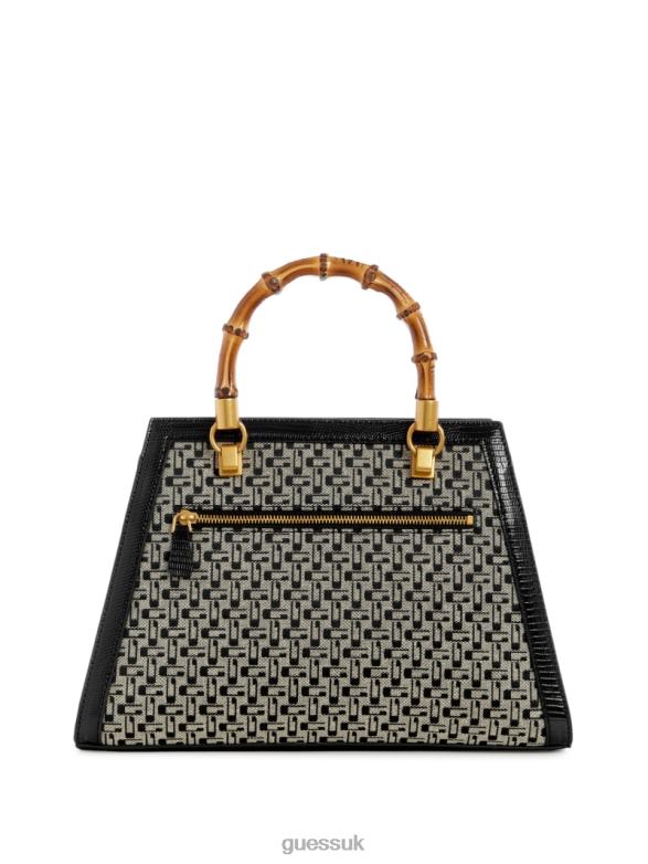 GUESS Women Stephi Jacquard Logo Bamboo Satchel Blossom Bags V28V62866
