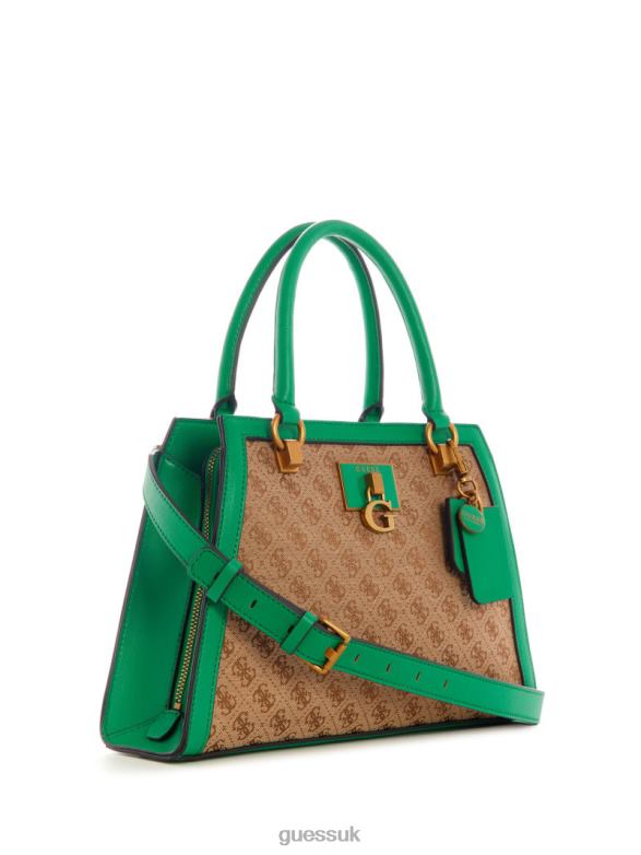 GUESS Women Stephi Jacquard Logo Girlfriend Satchel Llfb Bags V28V62987