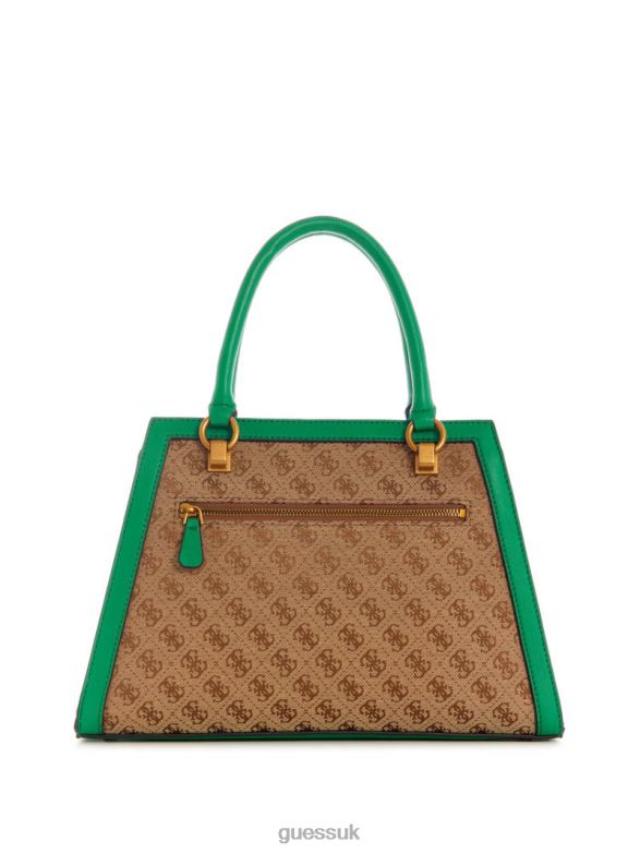 GUESS Women Stephi Jacquard Logo Girlfriend Satchel Llfb Bags V28V62987