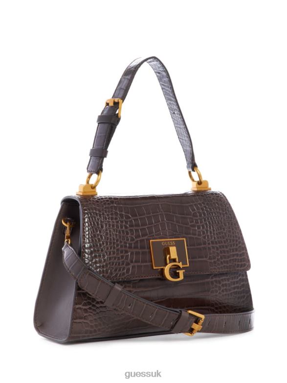 GUESS Women Stephi Top-Handle Flap Bag Espresso Bags V28V63296