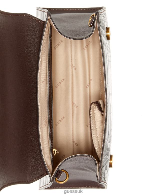 GUESS Women Stephi Top-Handle Flap Bag Espresso Bags V28V63296