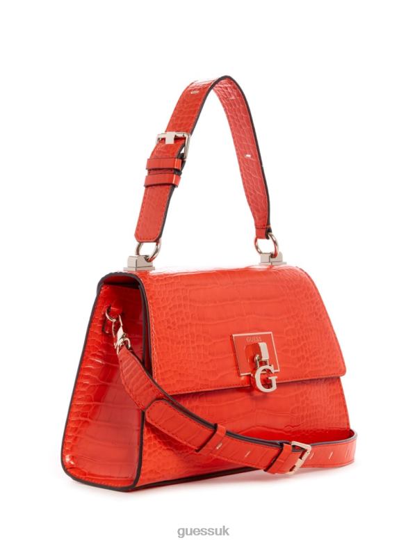 GUESS Women Stephi Top-Handle Flap Bag Sepia Brown Bags V28V63310