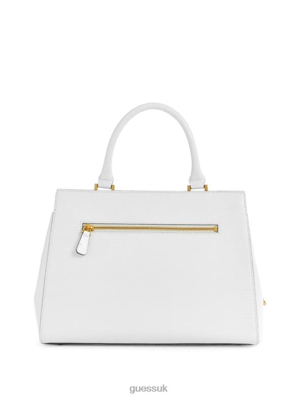 GUESS Women Tiberia Society Satchel White Multi Bags V28V62951