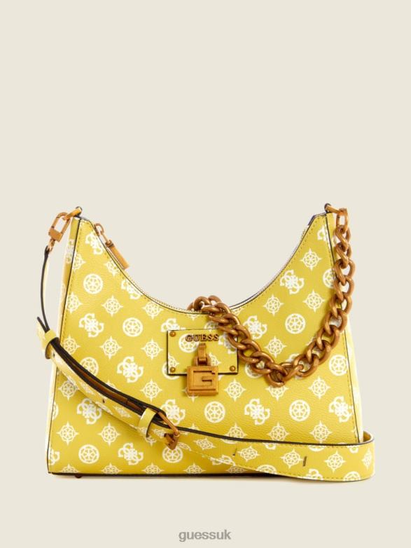 GUESS Women Centre Stage Hobo Citrine Logo Bags V28V62990