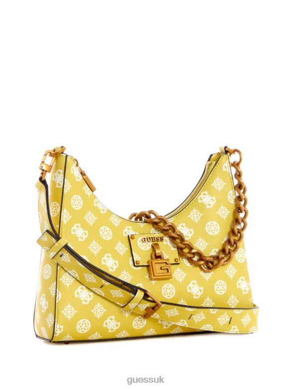 GUESS Women Centre Stage Hobo Citrine Logo Bags V28V62990
