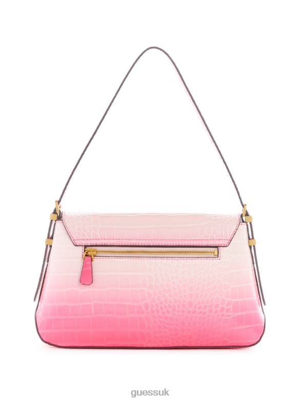 GUESS Women Desideria Ombre Croc Shoulder Bag Watermelon Ombre Bags V28V63026
