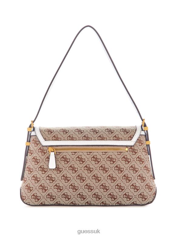 GUESS Women Desideria Quattro G Shoulder Bag Orange/Bright Orange Bags V28V63033
