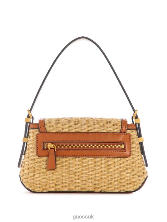 GUESS Women Desideria Straw Mini Shoulder Bag Bleu/Nautic Wah Bags V28V63065