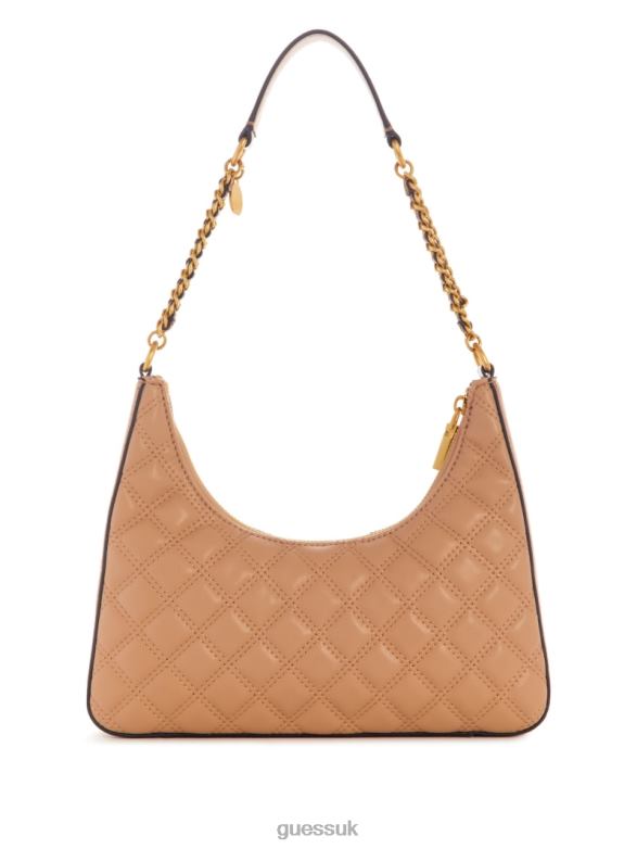 GUESS Women Giully Top-Zip Shoulder Bag Beige Overflow Bags V28V63005