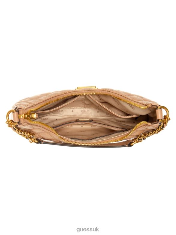 GUESS Women Giully Top-Zip Shoulder Bag Beige Overflow Bags V28V63005
