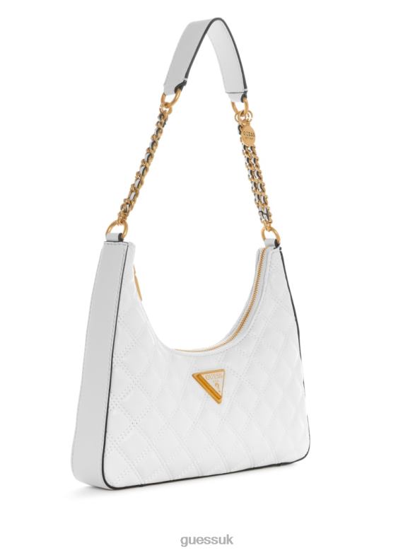 GUESS Women Giully Top-Zip Shoulder Bag White Multi Bags V28V63000
