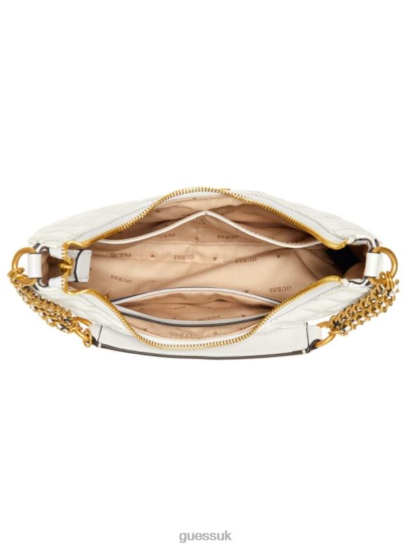 GUESS Women Giully Top-Zip Shoulder Bag White Multi Bags V28V63000