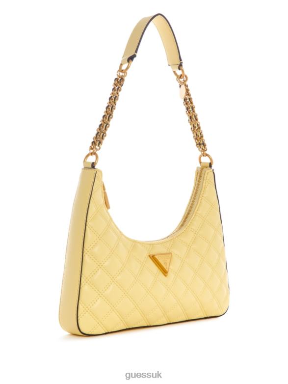 GUESS Women Giully Top-Zip Shoulder Bag Yellow Bags V28V63057