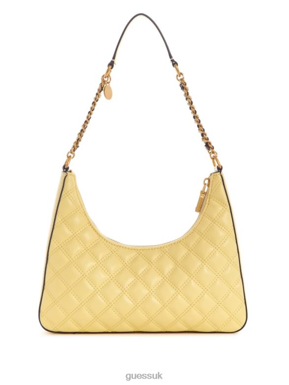 GUESS Women Giully Top-Zip Shoulder Bag Yellow Bags V28V63057