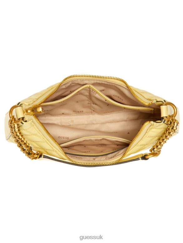 GUESS Women Giully Top-Zip Shoulder Bag Yellow Bags V28V63057