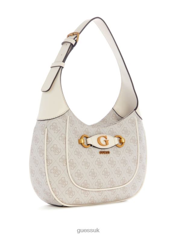 GUESS Women Izzy Quattro G Hobo Bag Dove Logo Bags V28V62998
