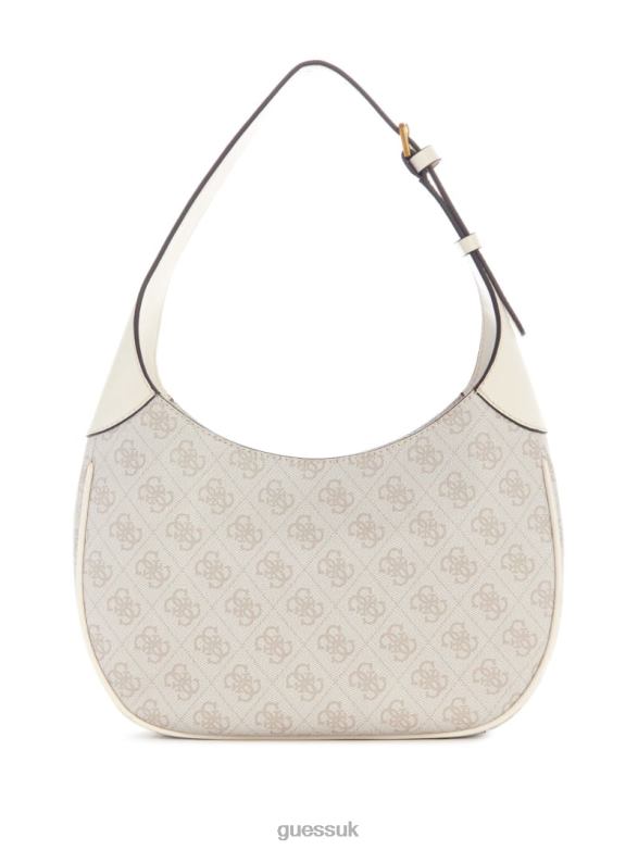 GUESS Women Izzy Quattro G Hobo Bag Dove Logo Bags V28V62998
