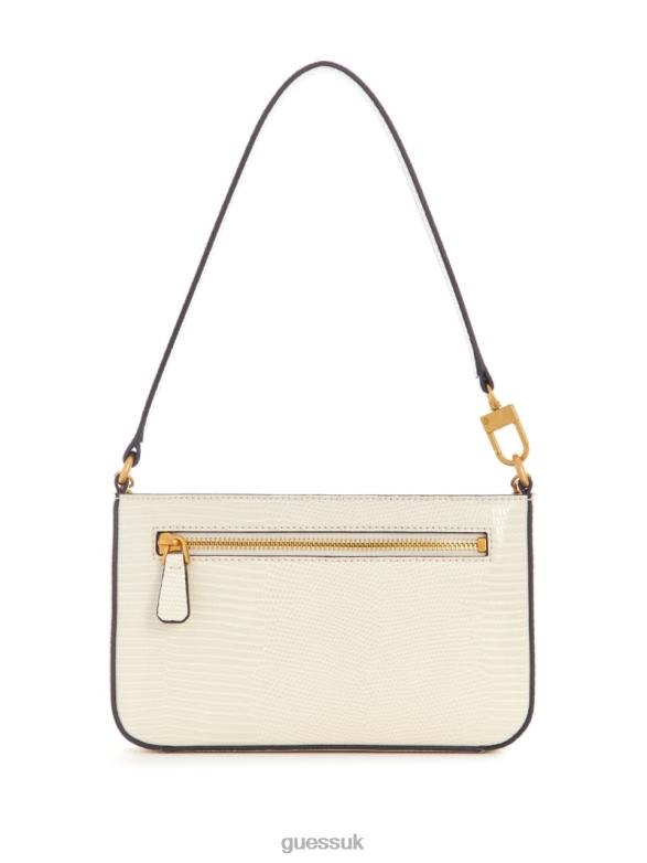 GUESS Women Katey Mini Lizard Shoulder Bag White Bags V28V63002