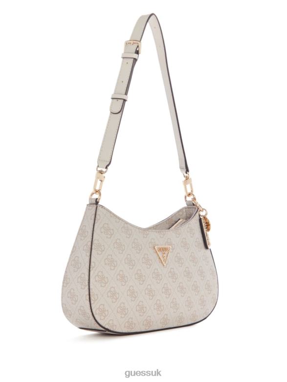 GUESS Women Noelle Quattro G Shoulder Bag Dove Logo Bags V28V63007