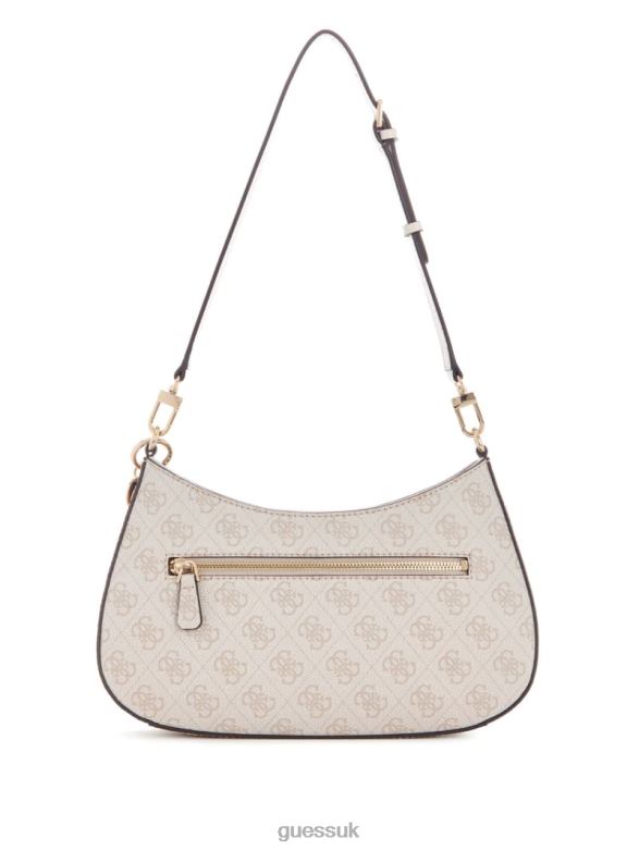 GUESS Women Noelle Quattro G Shoulder Bag Dove Logo Bags V28V63007