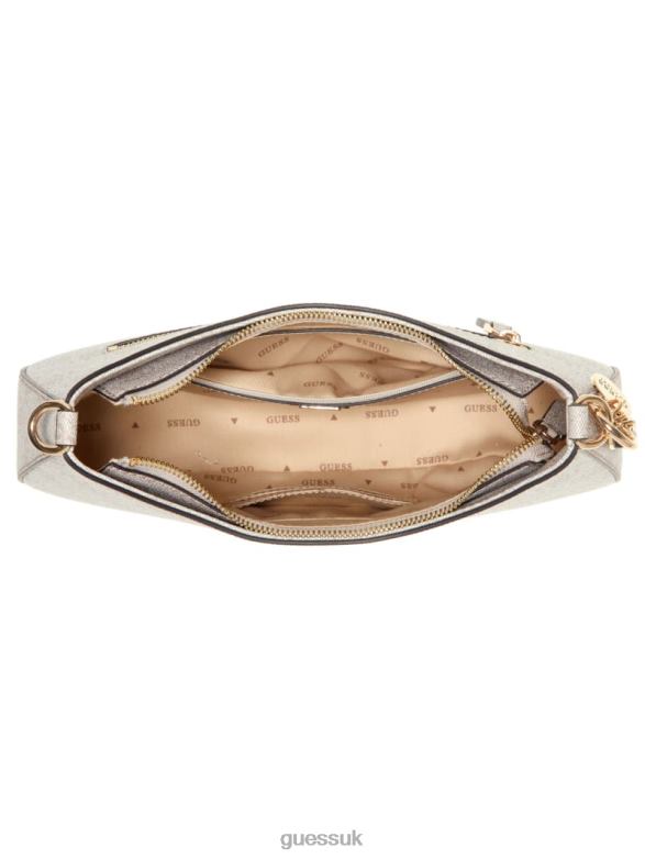 GUESS Women Noelle Quattro G Shoulder Bag Dove Logo Bags V28V63007