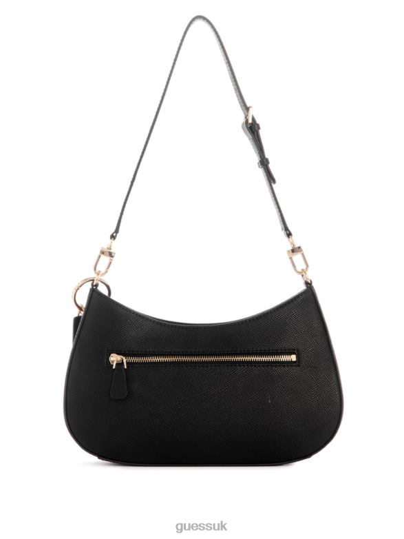 GUESS Women Noelle Shoulder Bag Black Floral Print Bags V28V63016