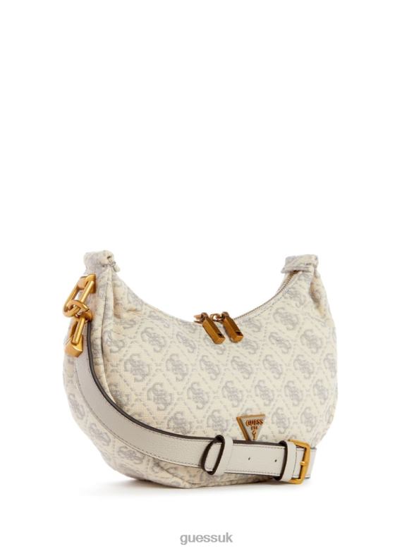 GUESS Women Shemara Mini Hobo Bag Dove Logo Bags V28V63047