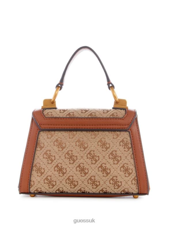 GUESS Women Stephi Jacquard Logo Micro Mini Bag Brown Bags V28V62781