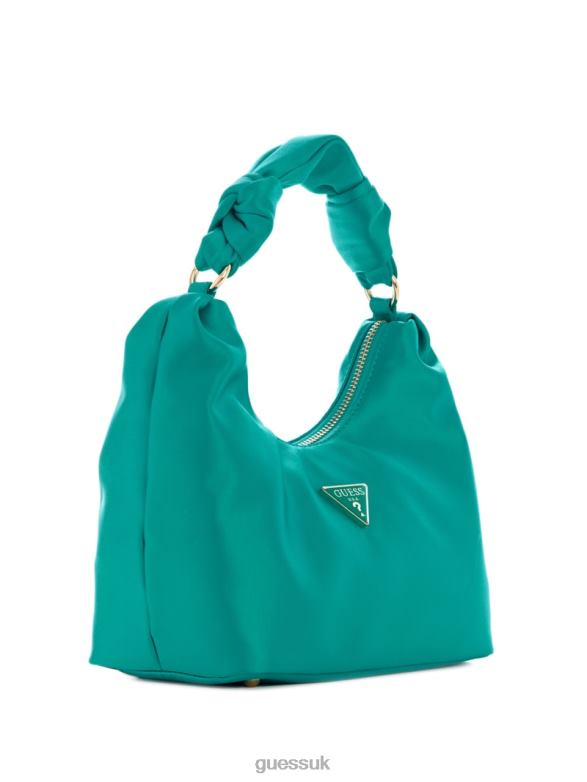 GUESS Women Velina Satin Hobo Bag Grey-Yarn Dye Bags V28V63039