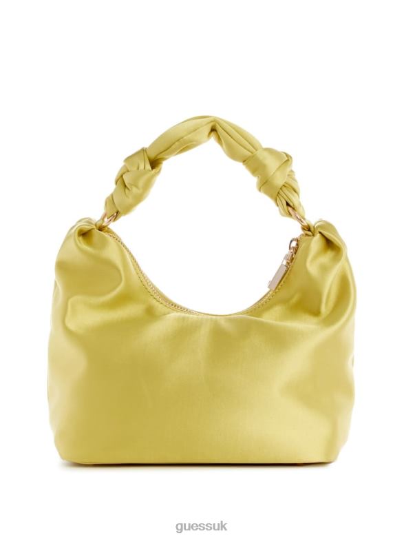 GUESS Women Velina Satin Hobo Bag Yellow Bags V28V63036