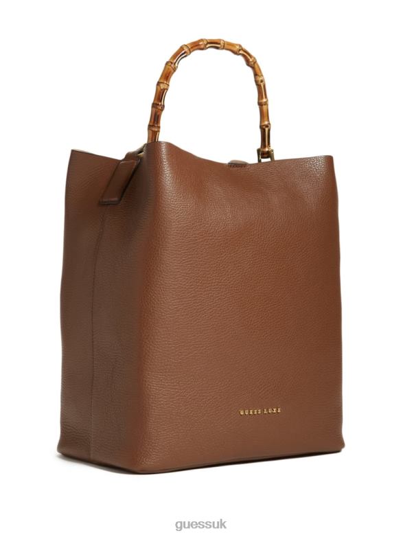 GUESS Women Aida Leather Hobo Bag Brown Bags V28V63089