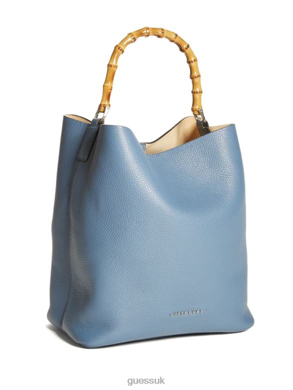 GUESS Women Aida Leather Hobo Bag Grey Bags V28V63088