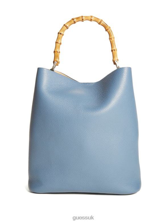 GUESS Women Aida Leather Hobo Bag Grey Bags V28V63088