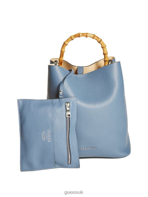 GUESS Women Aida Leather Hobo Bag Grey Bags V28V63088