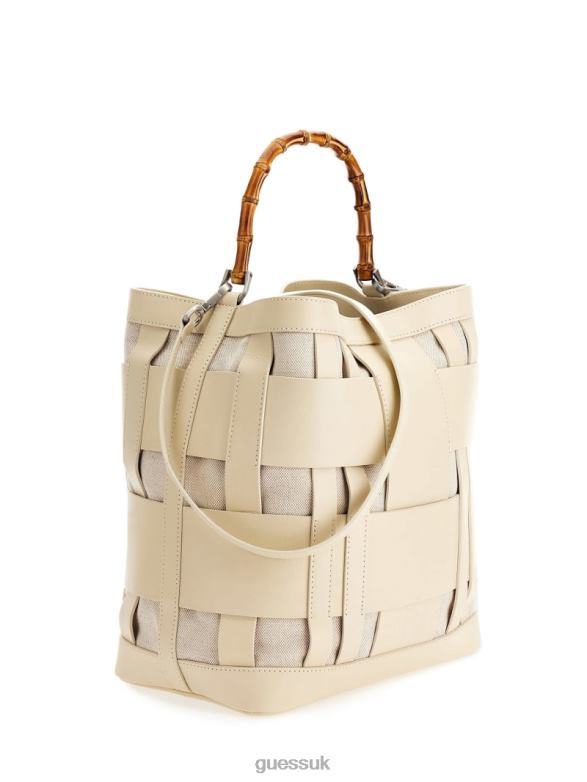 GUESS Women Aida Woven Leather Hobo Bag Off Bags V28V62814